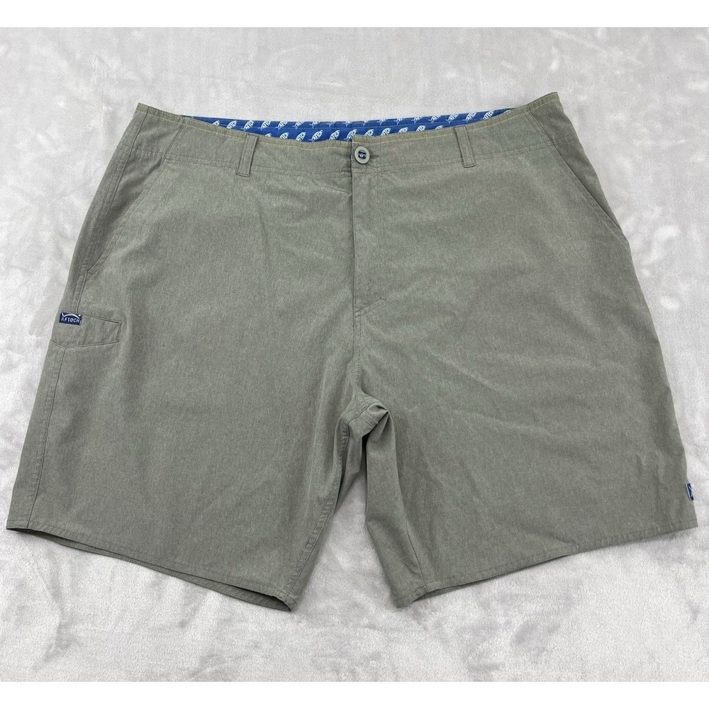 Aftco Fishing Short Men 38 Green Aftech Stain Resistant 4-Way Stretch 9'' Board